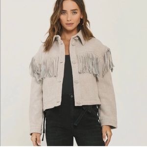Something navy new with tags fringe wool jacket.
